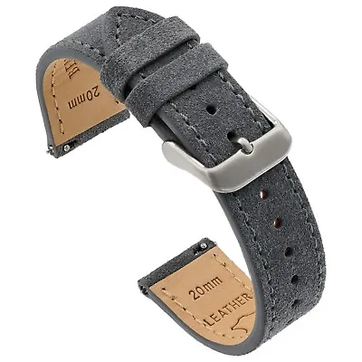 Suede Quick Release Watch Band - Grey - 18 20 Or 22mm • $22.95