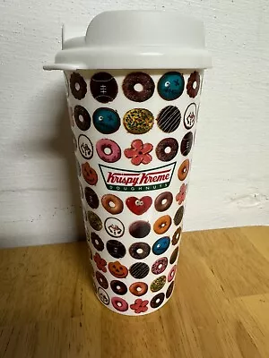 Vintage KRISPY KREME DOUGHNUTS Classic Travel Coffee Mug Whirley Industries Rare • $22.99