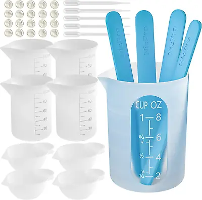 Silicone Resin Measuring Cups Tool Kit For Epoxy Resin Mixing Molds Jewelry • $16.15