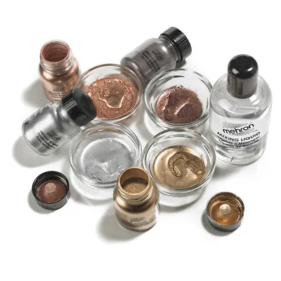 Mehron Metallic Powder With Mixing Liquid  ~ Gold Silver Bronze Copper Makeup • $14.95