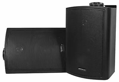 2 Rockville HP5S-8 BK Black 5.25  Outdoor/Indoor 8-Ohm Wall Mount Home Speakers • $41.15