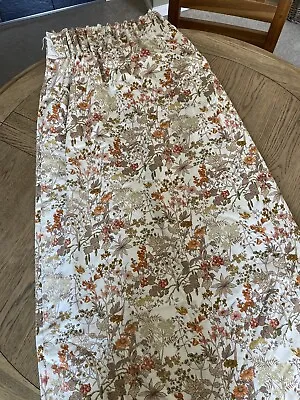 £24.99 • Buy Large Vintage 70s Fully Lined Floral Osman 100% Cotton Curtain Pair 45” X 83”