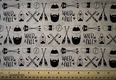 Brother Sister Designs Woodsmen Hunters Campers   By The 1/2 Yard Cotton Fabric • $4.99