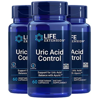 $48.98 • Buy Life Extension Uric Acid Control 3X60Caps Ayuric 500mg Terminalia Bellerica Gout