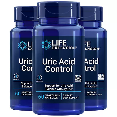 $48.98 • Buy Life Extension Uric Acid Control 3X60Caps Ayuric 500mg Terminalia Bellerica Gout