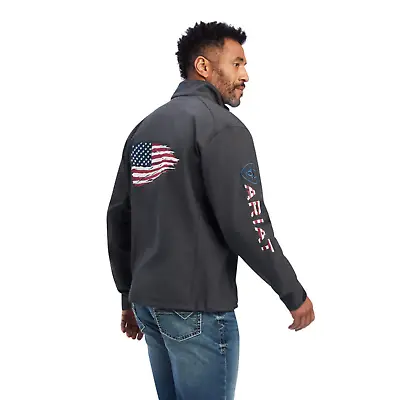 Ariat® Men's Logo 2.0 Patriot Charcoal Softshell Jacket 10041439 • $129.95