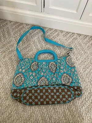 Vera Bradley “Totally Turq” Turquoise Tote Faux Leather Strap/Handle NWOT 2010 • $44.95