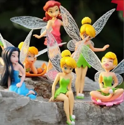 $10.49 • Buy Tinkerbell Tinker Bell Fairy Girls Dolls 6pcs Figures Cake Topper Party Toy Gift