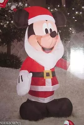 Gemmy Airblown Mickey Mouse Lighted Inflatable~santa Claus~3.5 Ft~nib • $49.91