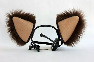 BROWN & TAN Furry Kitty Cat EAR WOLF Fox NECOMIMI COVERS ONLY Cosplay Anime • $18.99