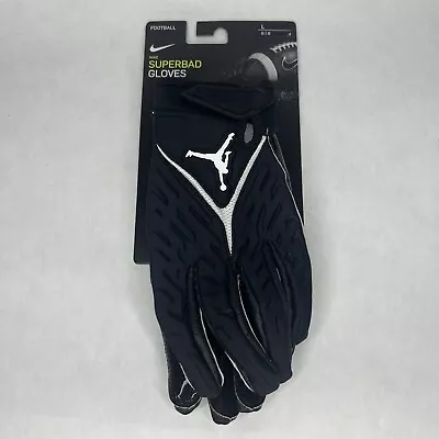 Nike Air Jordan Superbad Football Gloves Black/white Dm0049-091 Sz Large • $49.99