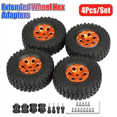 4X Rubber Tires Lock Wheels Rims For 1/24 Axial SCX24 90081 RC Crawler Car Truck • $17.98