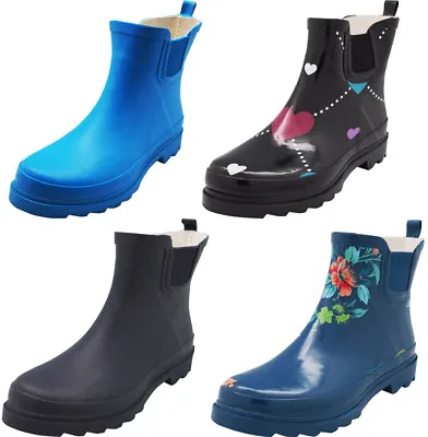 New Norty Women Low Ankle Rain Boots Rubber Snow Rainboot Garden Shoe Bootie • $35.90