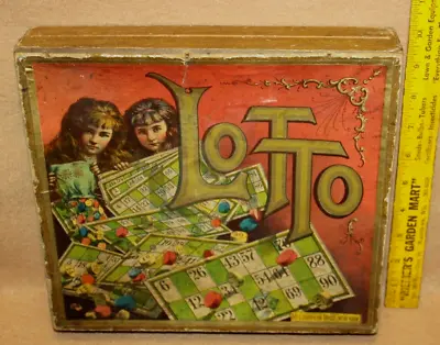 Antique LOTTO Board Game By  McLOUGHLIN BROS. New York 1895 FIRST EDITION • $99