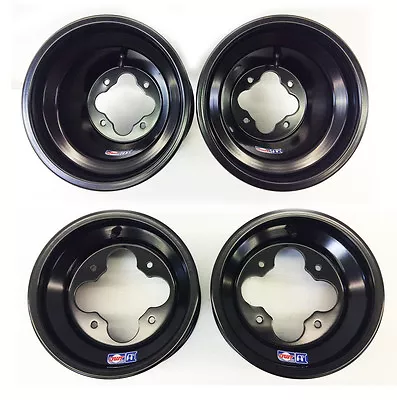 DWT Black A5 Rolled Lip 10  Front & 9  Rear Wheels Rims TRX 450R 400EX 250R 300 • $339.95