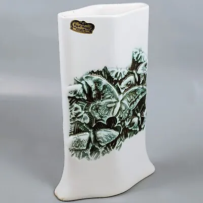 Vintage Royal Haeger Green Butterfly White Diamond Vase Planter MCM • $30