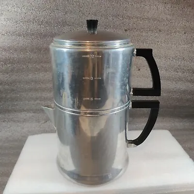 Vintage Wearever Coffee Pot 12 Cup Model 3072 Usa Aluminum  Retro Drip-o-lator • $59.95