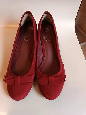 £6 • Buy Red Shoes By Footglove @ M&S Size UK7 Wider Fit. Suede, Wedge Heel.