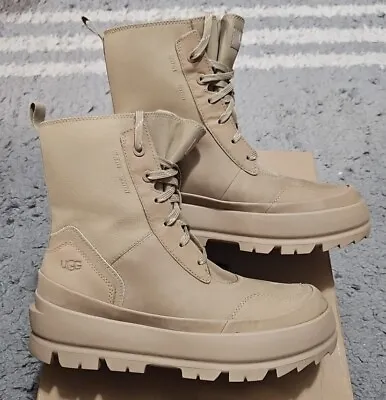 Women’s Size 8.5 THE UGG LUG Canvas Waterproof Sneaker Boots Sand (1143833) • $90