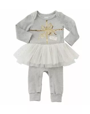 Mud Pie Girls Best Gift Ever Christmas Newborn Tutu 1 Piece RomperNEW 6-9 Months • $22.49