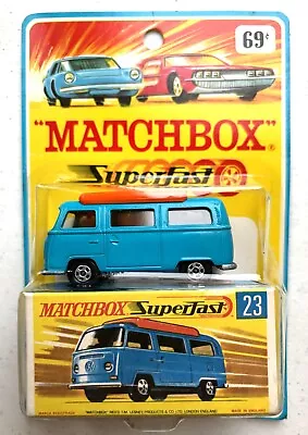 Vintage Matchbox #23 Volkswagen Camper Lesney Superfast NMC Rare Blister Pac • $65