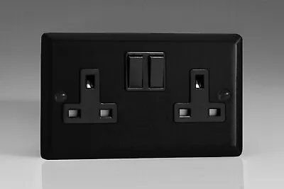 £14.25 • Buy Varilight Urban Matt Black Light Switch Socket LED Dimmer Toggle Cooker Fuse TV