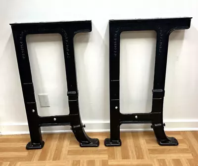 Vintage Industrial TABLE LEGS Cast Iron Metal Work Bench Ends Set Pair Dining X2 • $699.99