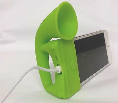 GREEN Portable Silicone Horn Amplifier Loud Speaker Desk Stand Apple IPhone 5 5S • £9.99