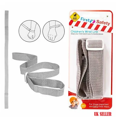 Children Baby Kids Wrist Link Safety Harness Toddler Strap Kids Reigns Grey UK • £3.29