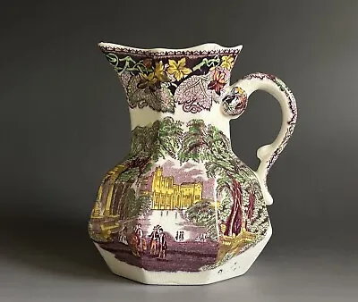 Mason’s Ironstone China Purple Polychrome Transferware Pitcher Vista England • $35