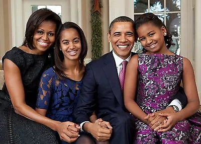 President Barack Obama Family PHOTO Michelle Girls White House Portrait Oval • $5.78