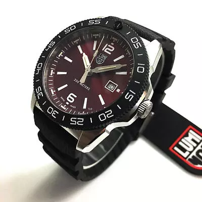 Men's Luminox Pacific Diver Stainless Steel Red Dial Dive Watch 3135 • $347.24
