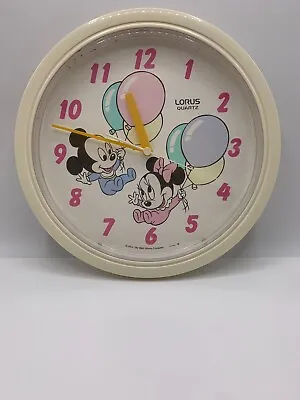 1984 Disney Lorus Quartz Mickey Minnie Mouse Babies Clock 10  • £19.45