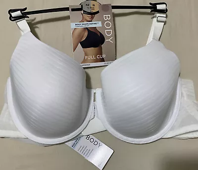 M&S BODY SHAPE DEFINE UNDERWIRED  NATURAL UPLIFT FULL CUP Bra In WHITE Size 42B • £12.99