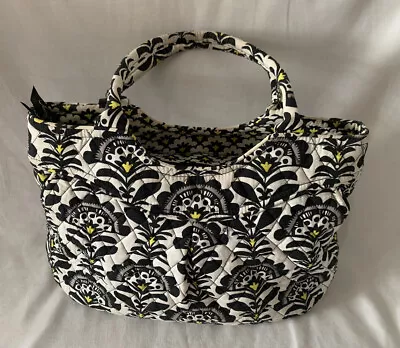 Vera Bradley Tote Bag Purse Pattern Black White Yellow Floral • $29.99