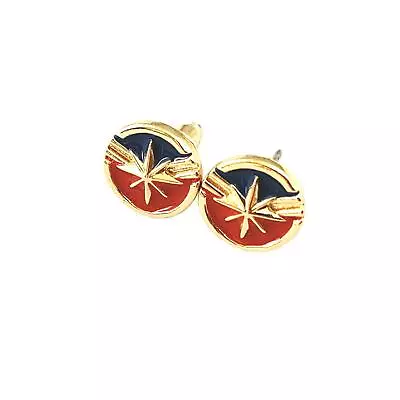 Captain Marvel Logo Stud Post Earrings Movie Comic Superhero Genre Jewelry Gift • $11.50