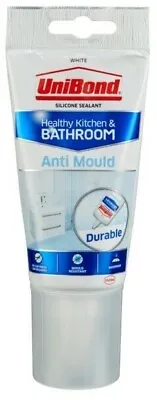 UniBond Anti-Mould Durable Kitchen Bathroom Shower Silicone Sealant - White • £10.50