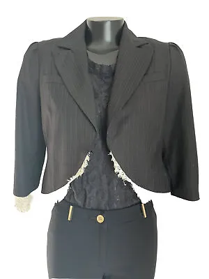 Womens TRUE Meaning Lace ACCENT Jacket BLAZER Smart WORKwear Size:Small 2 4 EUC! • £11.87