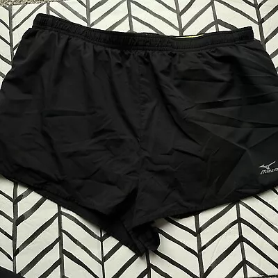 Mizuno Size L Lined Black And Yellow Running Athletic Shorts • $13