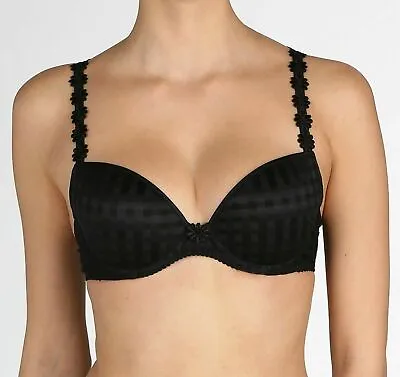 Marie Jo Avero Bra Black Size 40B Underwired Padded Half Cup T-Shirt 0100418 • £59.89