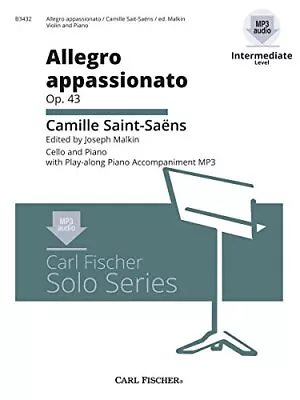 ALLEGRO APPASSIONATO FOR CELLO AND PIANO W/ ACC. MP3 By Camille Saint-saens NEW • $38.95