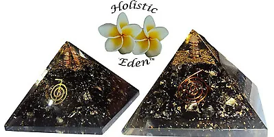 Orgonite Black Tourmaline Crystal Orgone Pyramid Copper Spiral Emf Protection • $25.95