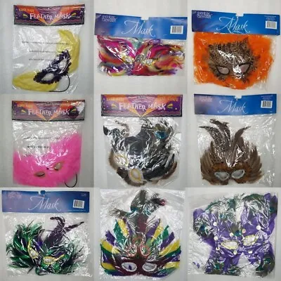 16 New Feather Masks Halloween Costume Birthday Party Play Dress Up Masquerade • $30