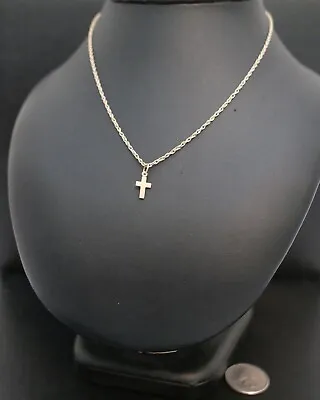 $399.99 • Buy Singed James Avery 14K Yellow Gold CROSS Charm / PENDANT 15  CHAIN NECKLACE 3.4g