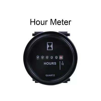 Universal Black Round Hour Meter For Boats Marine Engines - Service Intervals • $18.99