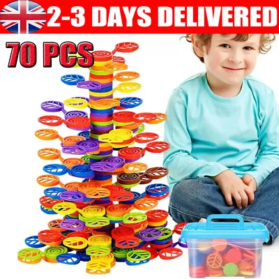 Baby Sensory Toy Rainbow Stacking Early Educational Learning Toys Gifts 70PCS • £5.96