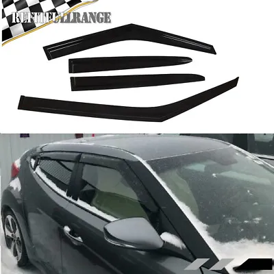 For Hyundai Veloster 2011-2016 17 Smoke Sun Rain Vent Guards Shade Window Visors • $30.89