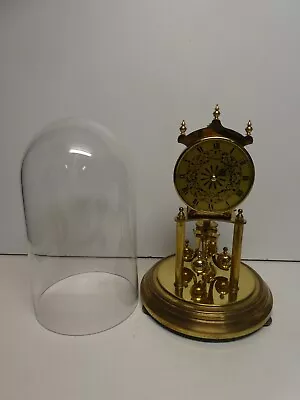 Vintage Kundo 400 Day Anniversary German Made Brass Glass Dome Clock • $139