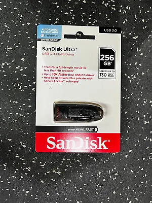 SanDisk 256GB Ultra USB 3.0 Flash Drive SDCZ48-256G Read 130 MB/s • $18.98
