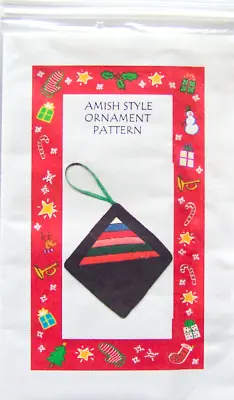  AMISH STYLE ORNAMENTS  Christmas Quilt PATTERN & 10 Foundation Fabric Pieces • $8.75